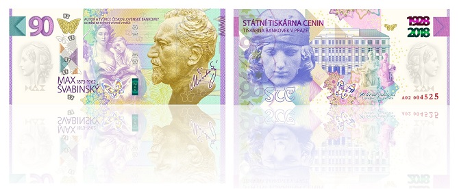 Pamětní list k 90. výročí Státní tiskárny cenin