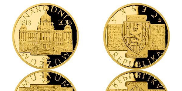 Zlatá medaile připomíná 200 let od založení  Národního muzea  